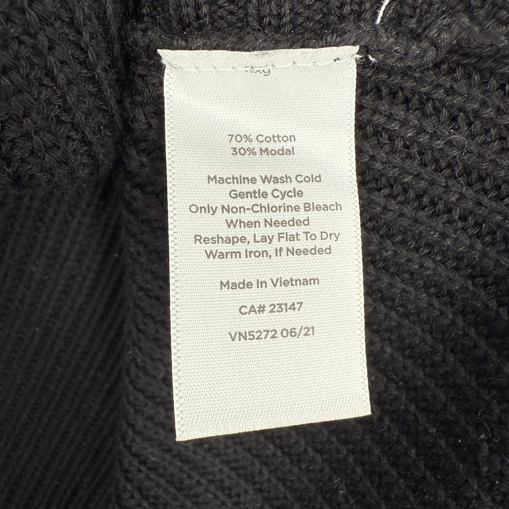 Talbots Sweater Womens Large Petite Black Cowl Neck Ribbed Long Sleeve Pullover - Picture 6 of 8